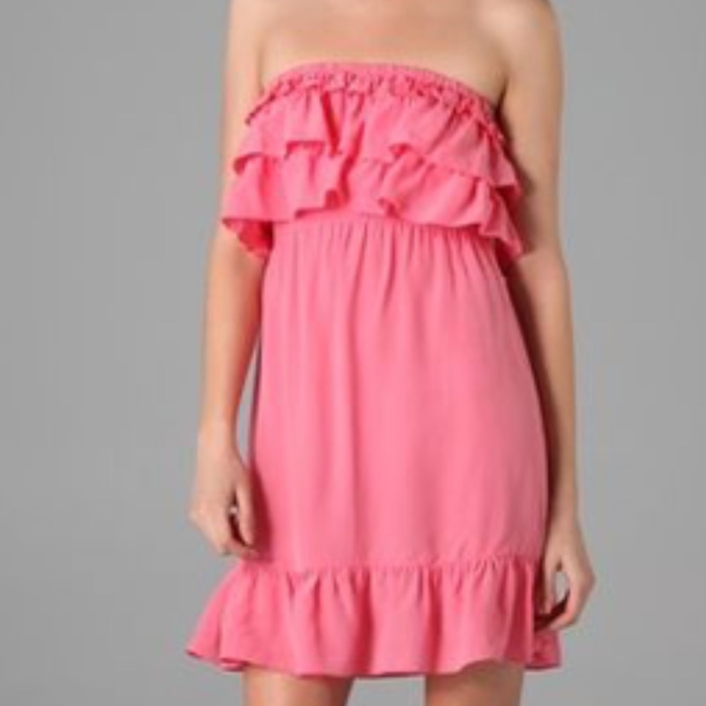 Rebeca taylor blue ruffled silk dress my